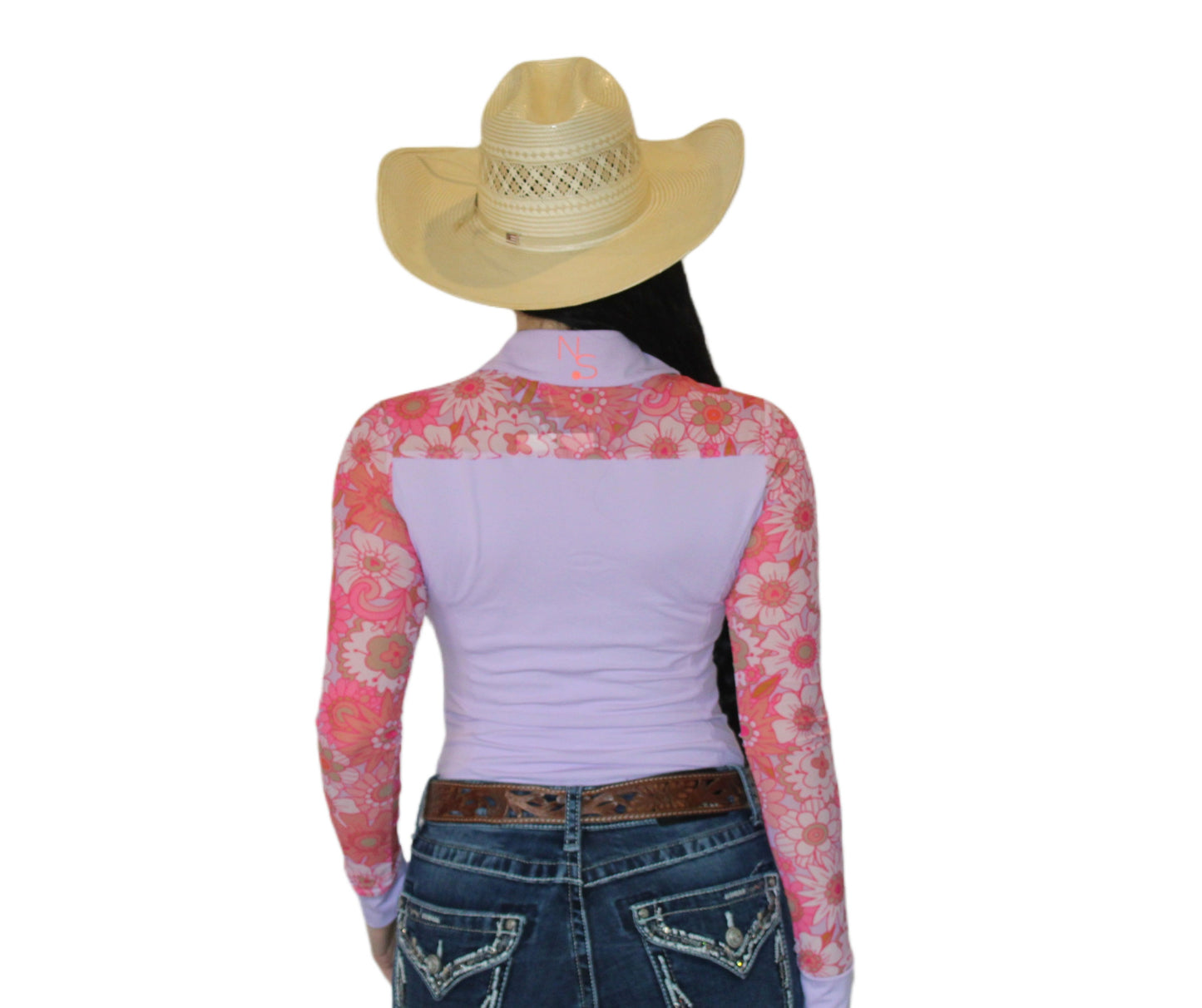 AeroTEQ Girls Wildflower Fever Mesh Pearl Snap Rodeo Shirt