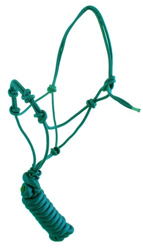 TEAL HALTER W/ TRAINING KNOTS - YEARLING