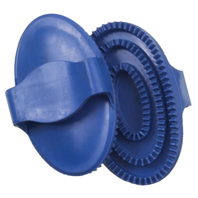 TOUGH1 LARGE RUBBER CURRY COMB - ROYAL BLUE