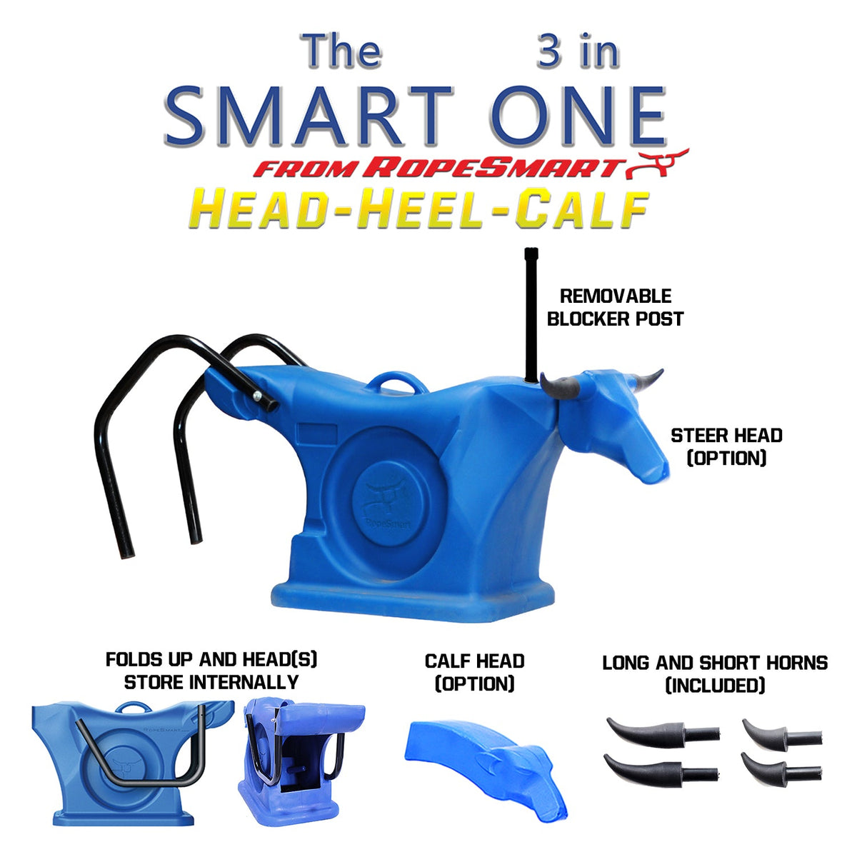 ROPESMART SMART ONE 3 IN 1 TEAM ROPING DUMMY-RED