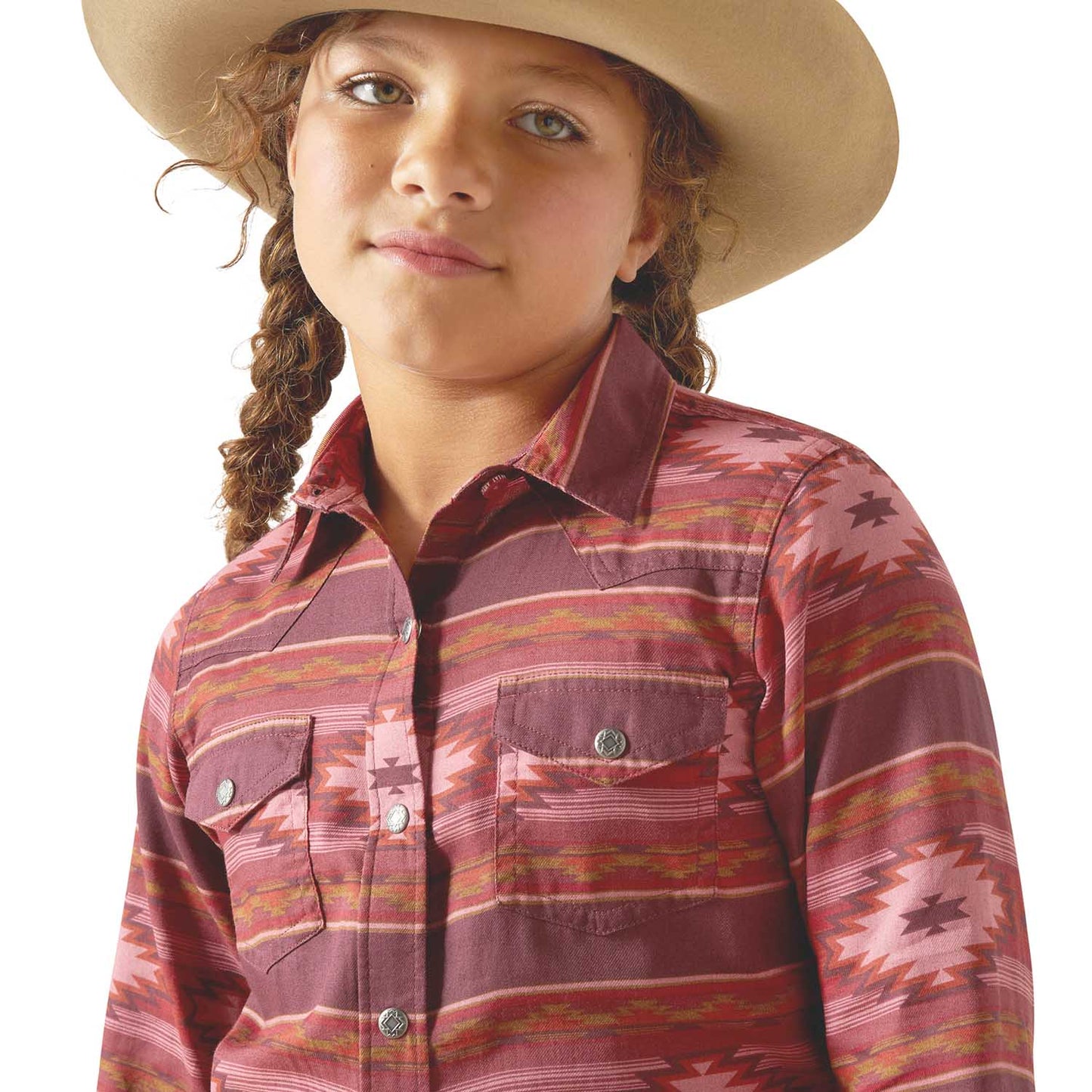 Ariat Girl's Western Snap Shirt — Rodeo Time & Rosa Southwest Prints