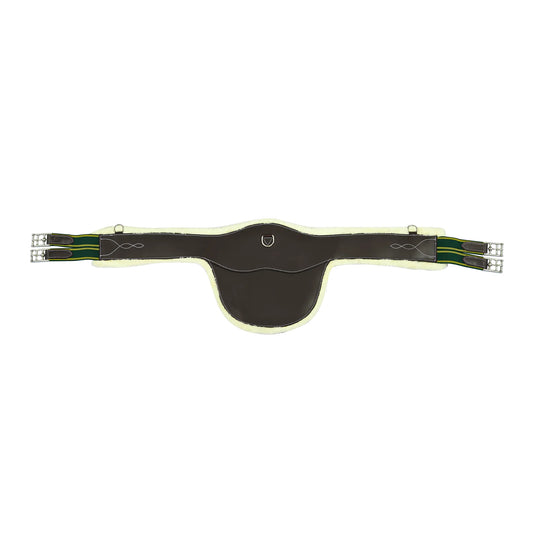 Henri de Rivel Anatomic Jumping Belly Guard Girth with Sherpa Fleece - Havana