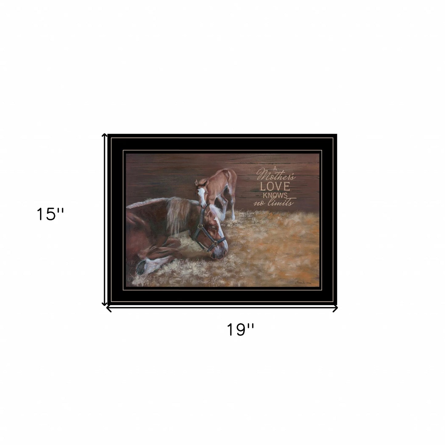 A Mother's Love Horses Black Framed Print Wall Art