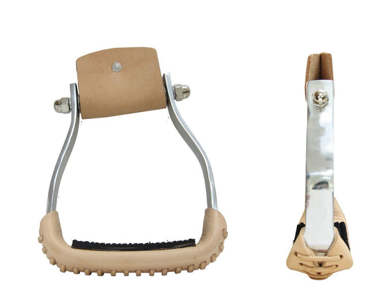 AJ Tack Aluminum Angled Stirrups, 3" Neck