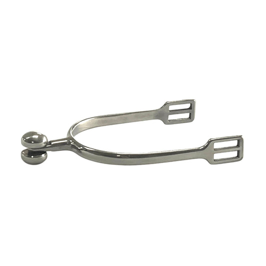 AJ Tack Men's Stainless Steel Soft Touch Roller Ball English Spurs