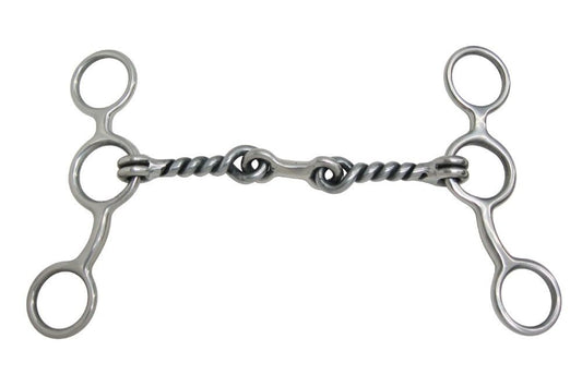 Jr Cowhorse Short Shank Dogbone Twisted Gag Bit