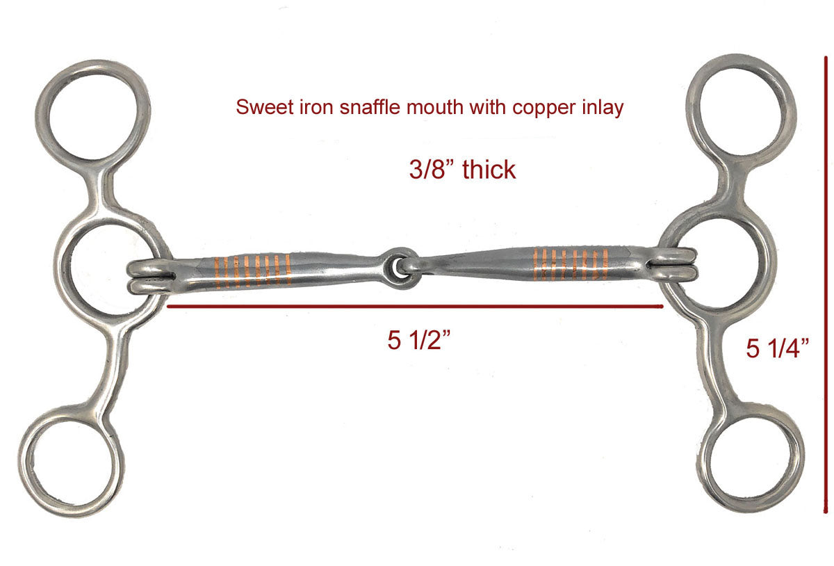 AJ Tack Jr Cowhorse Smooth Snaffle Gag Bit, 5 1/4" Cheek