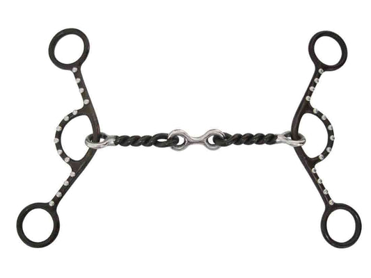 AJ Tack Sliding Dogbone Gag Bit, Antique Brown