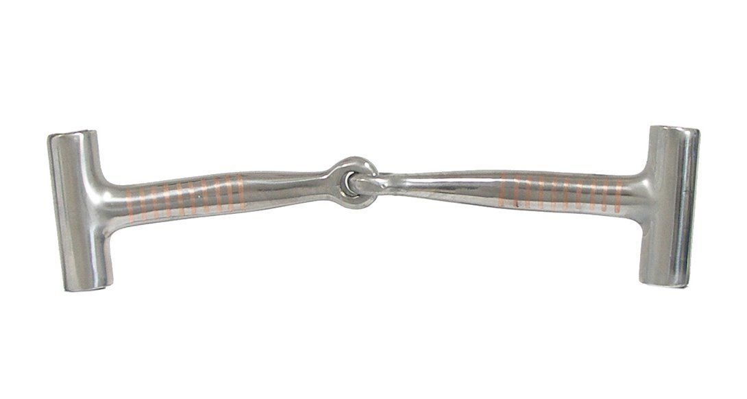 AJ Tack Short Shank Sweet Iron Snaffle Bit with Copper Inlay