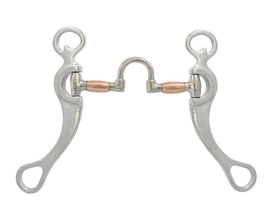 AJ Tack Aluminum Cheek Correction Bit with Swivel Port and Copper Rollers