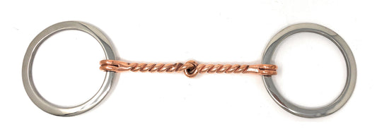 AJ Tack O-Ring Twisted Copper Snaffle Bit, 5"