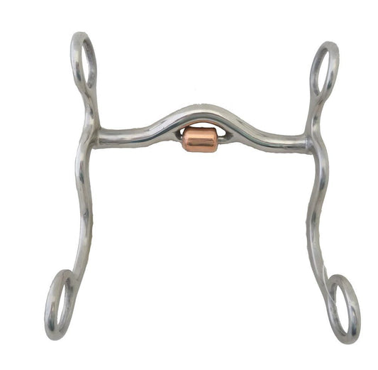 AJ Tack S-Shank Low Port Roller Grazing Bit