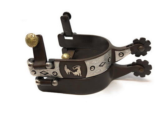 AJ Tack Men's Antique Brown Team Roping Offset Spurs