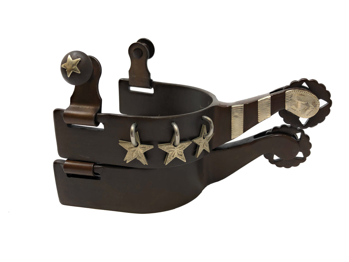 AJ Tack Ladies Star Charm Spurs, Antique Brown