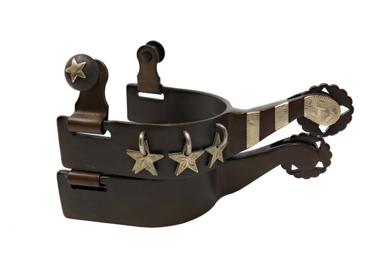 AJ Tack Ladies Star Charm Spurs, Antique Brown