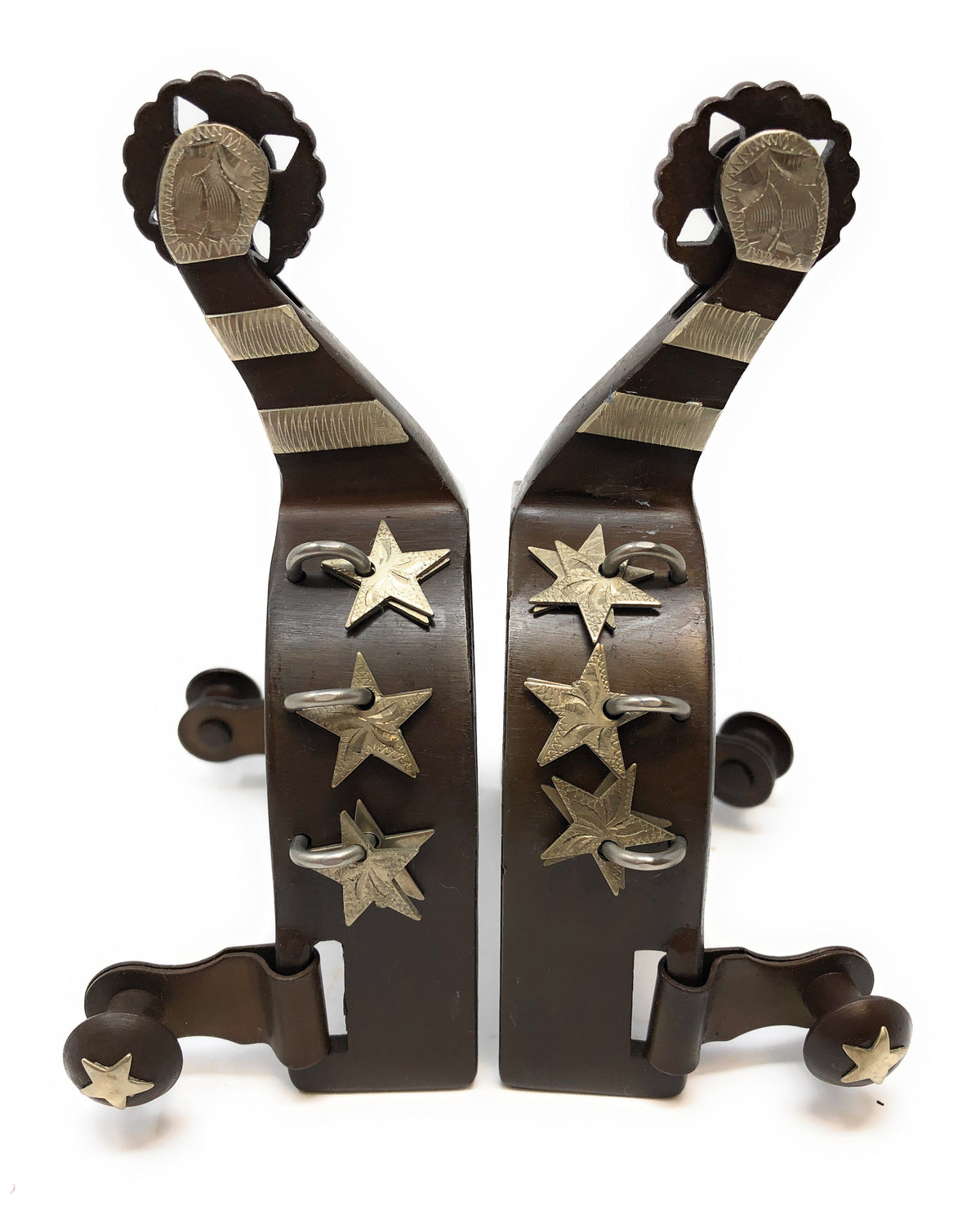 AJ Tack Ladies Star Charm Spurs, Antique Brown