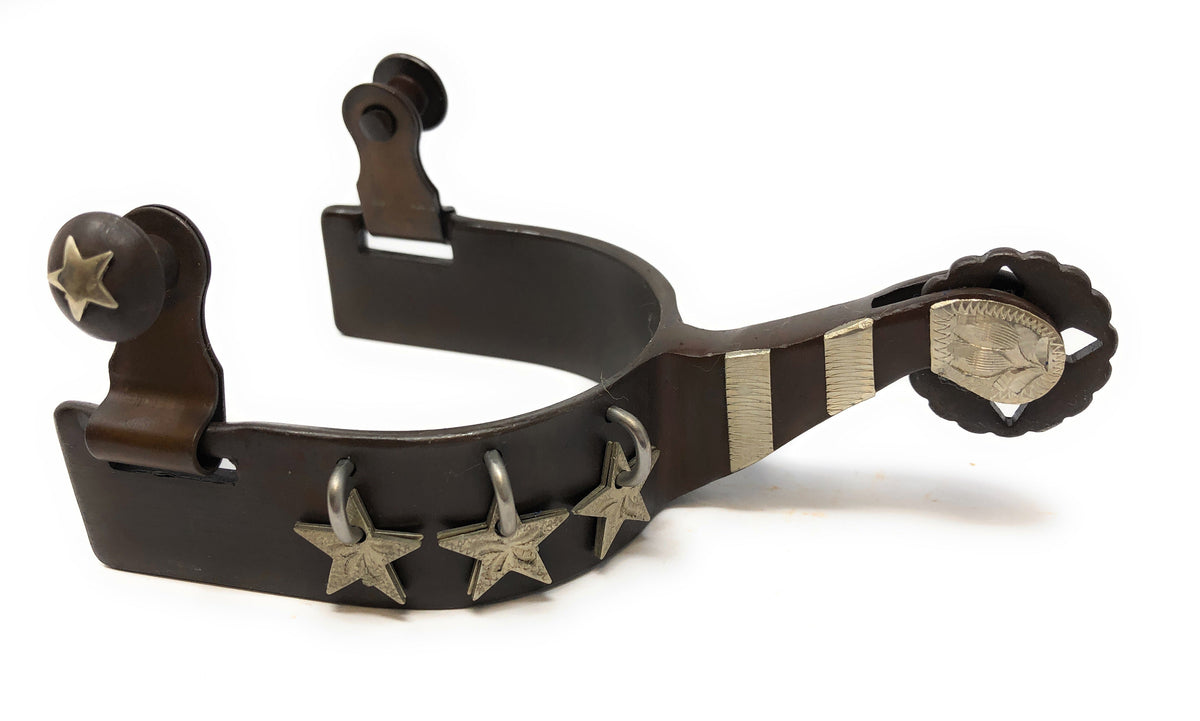 AJ Tack Ladies Star Charm Spurs, Antique Brown