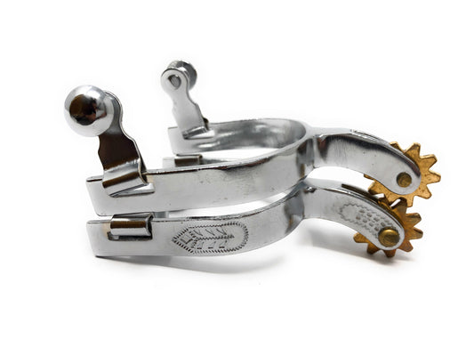 Youth Chrome Steel Engraved Spurs
