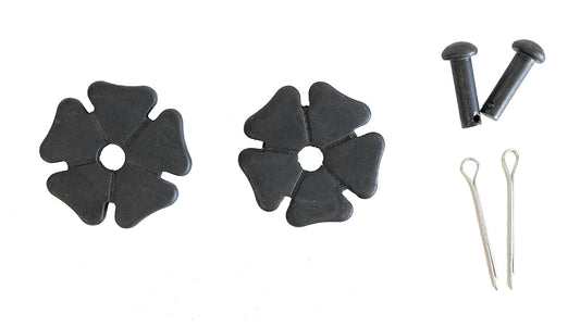 AJ Tack 1 1/8" Cloverleaf Rowel Package, Black