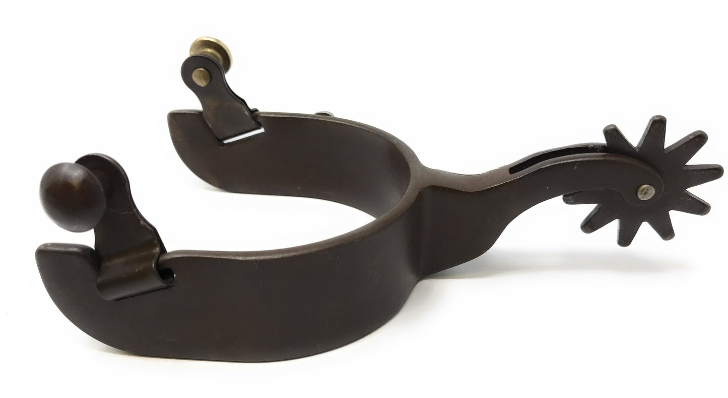 AJ Tack Antique Brown Team Roping Spur Set