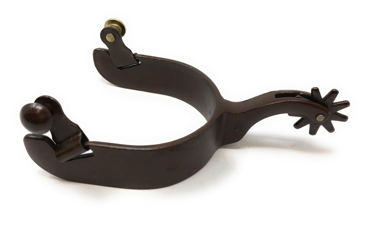 Men's Antique Brown Cutting Horse Spur Set with Latigo Straps