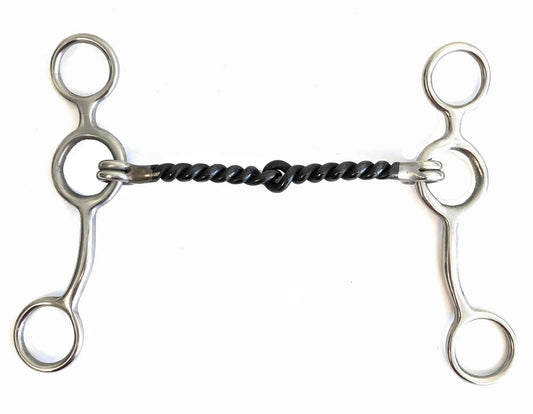 AJ Tack Sweet Iron Twisted Wire Jr Cow Horse Gag Bit