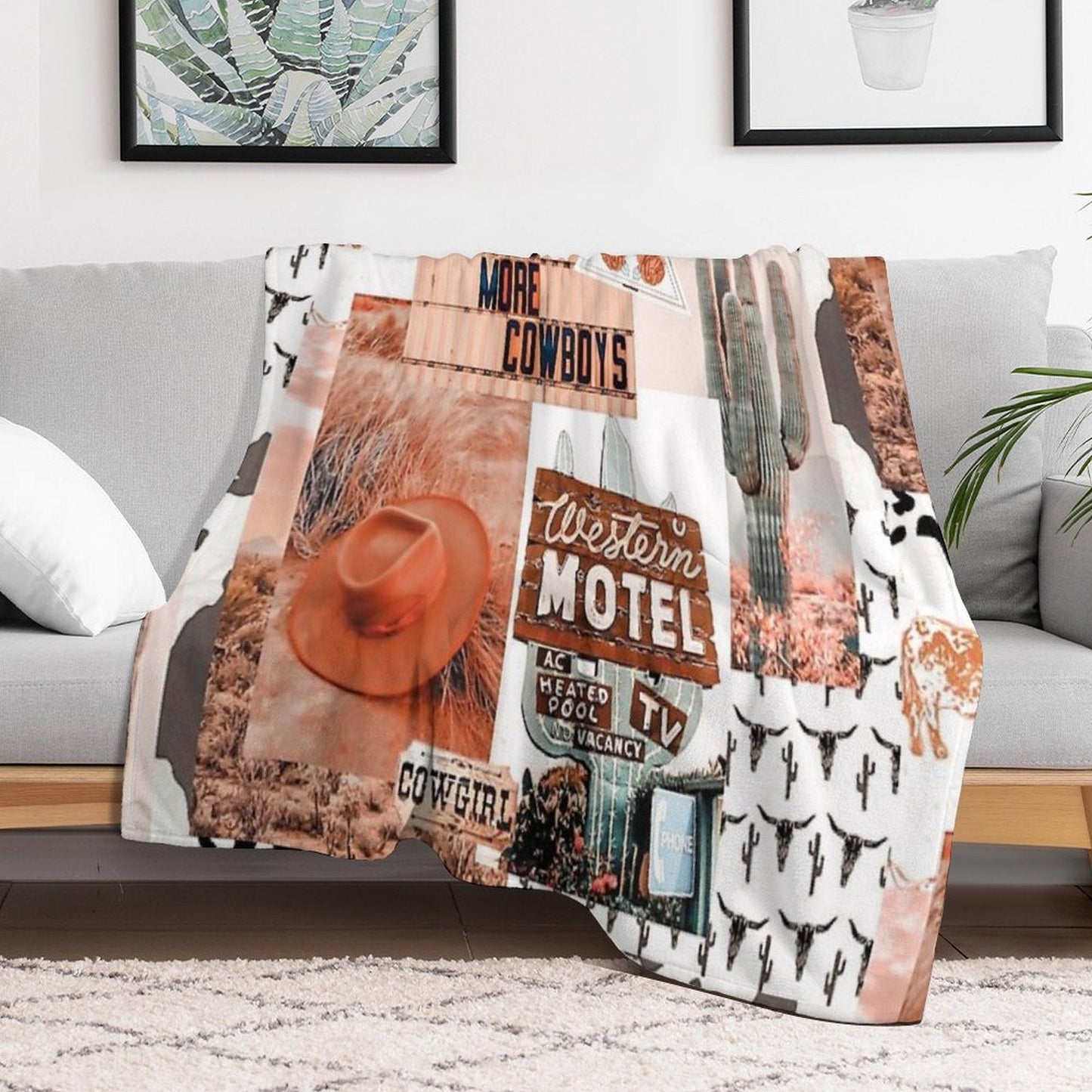 Western, Cowgirl Collage Art  Pinterest, Yeehaw Collage Throw Blanket