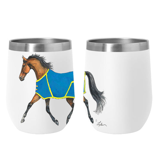 AWST Int'l 12 oz Stainless Steel Wine Tumbler-Lila Bay Horse