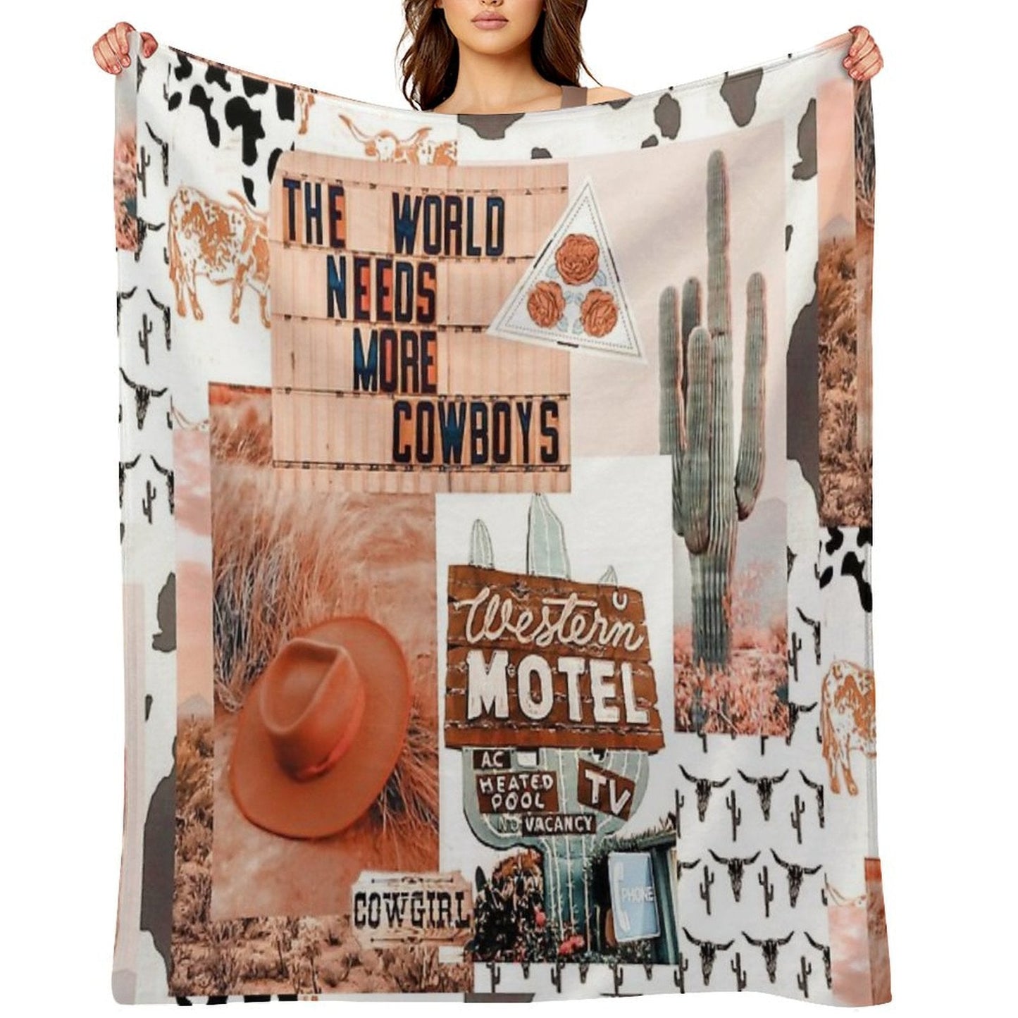 Western, Cowgirl Collage Art  Pinterest, Yeehaw Collage Throw Blanket