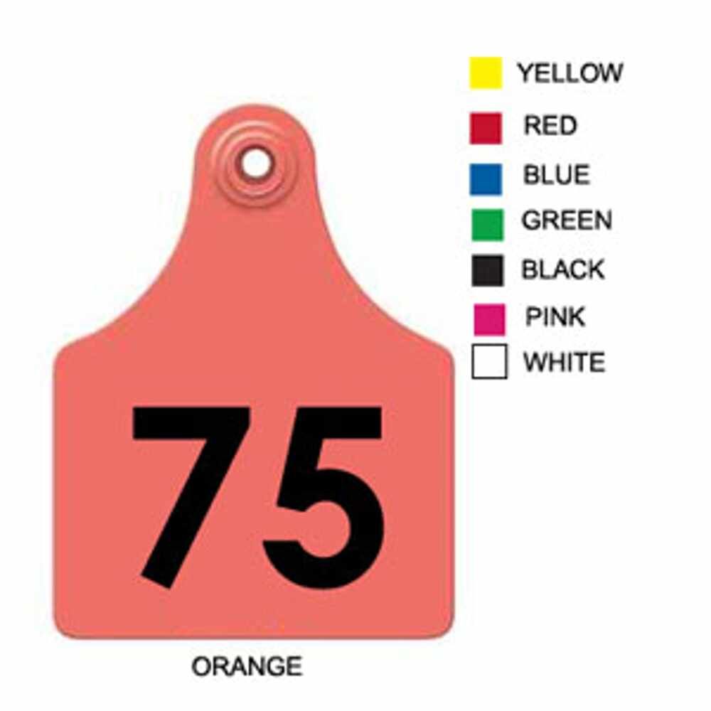 76-100 ORANGE Allflex: Maxi Fem/Sm Male