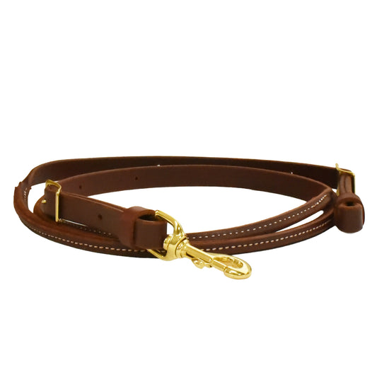 Latigo Leather Rolled Center Roper Reins - 3/4" x 7ft