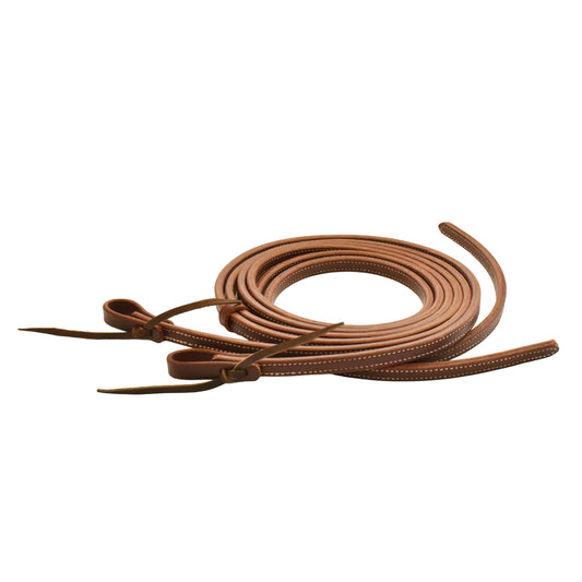 Latigo Leather Double-N-Stitched Split Reins - 5/8" x 7'6"