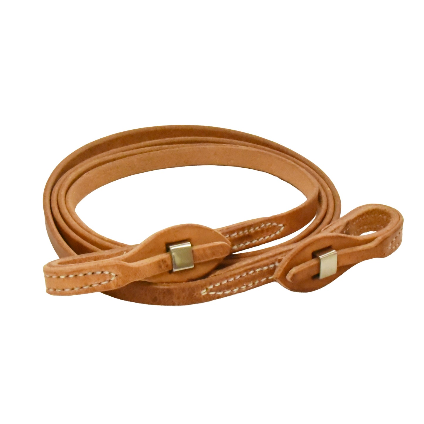 AJ Tack Quick-Change Roper Reins | Harness Leather & Stainless Steel | 5/8" x 8'