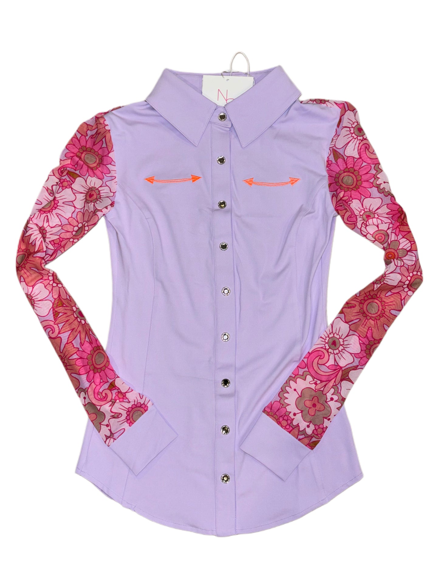 AeroTEQ Girls Wildflower Fever Mesh Pearl Snap Rodeo Shirt