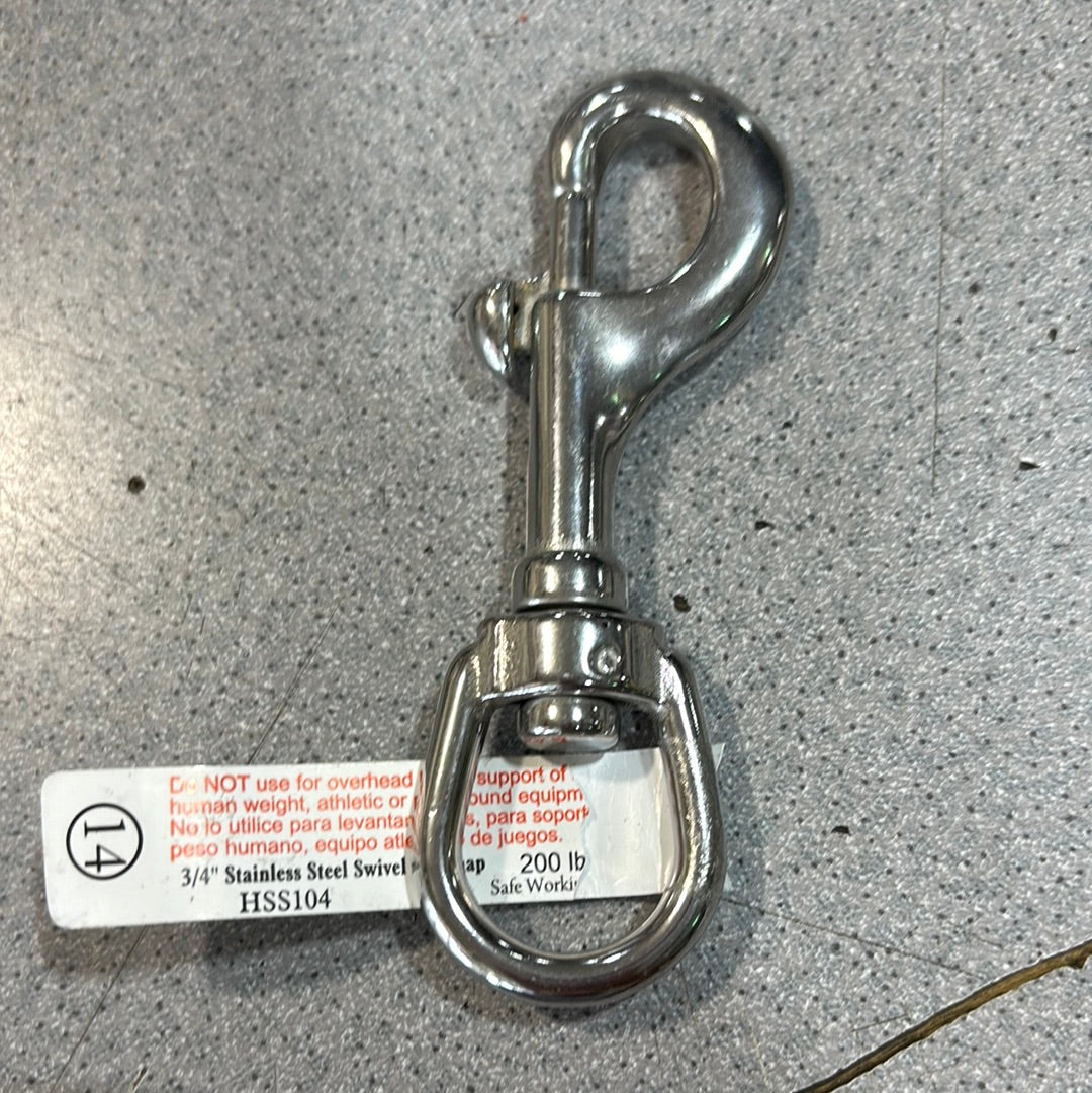 3/4" Stainless Steel Swivel Eye Snap #14