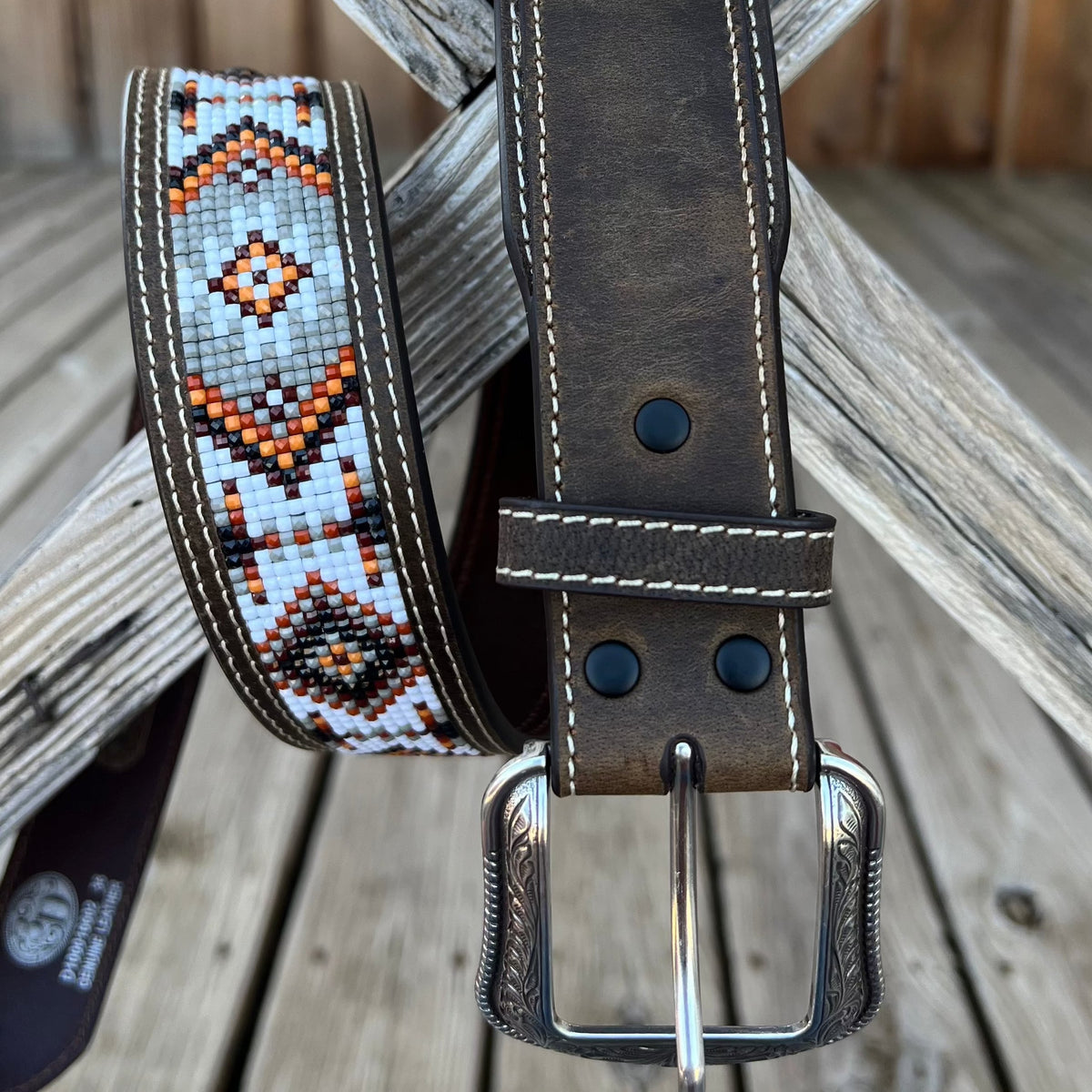 Beaded Inlay Belt | 3D Mens