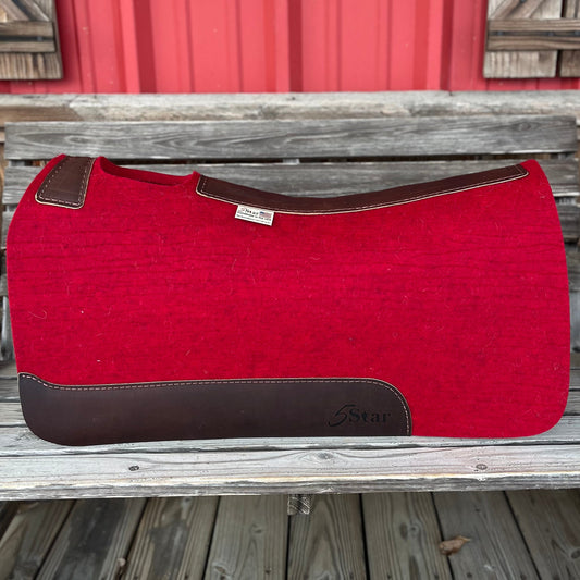 5 Star Barrel Racer Saddle Pad - 7/8" Dark Red - 30"x28"