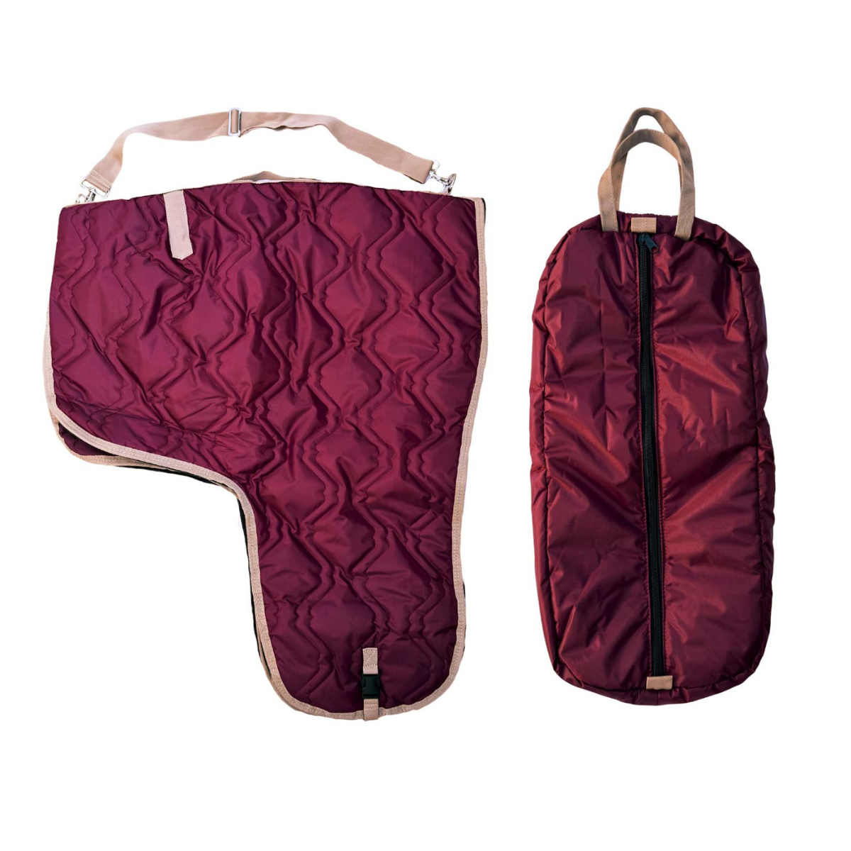 AJ Tack Western Padded Saddle & Bridle Carrier Set | 420D Nylon | 8 Colors