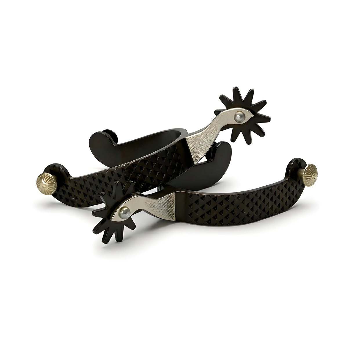 Black Rasp Western Spurs for Men