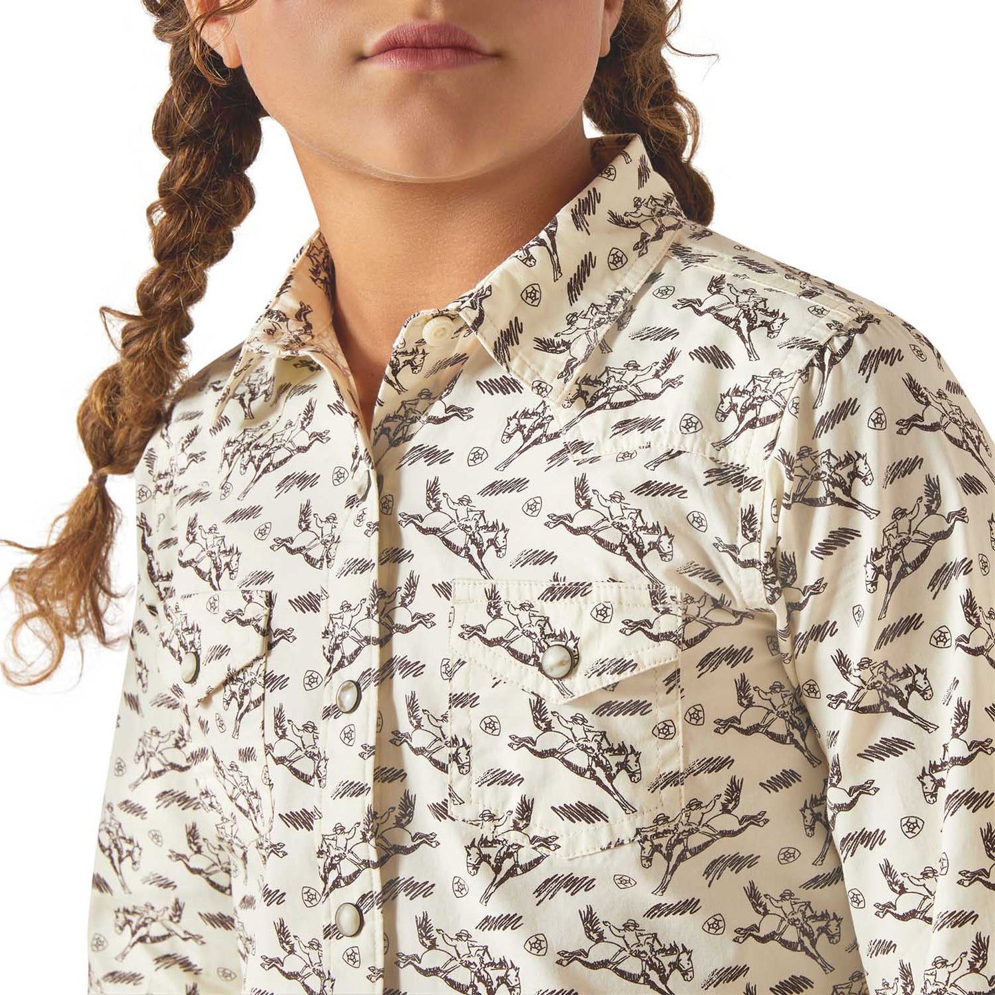 Ariat Girl's Western Snap Shirt — Rodeo Time & Rosa Southwest Prints