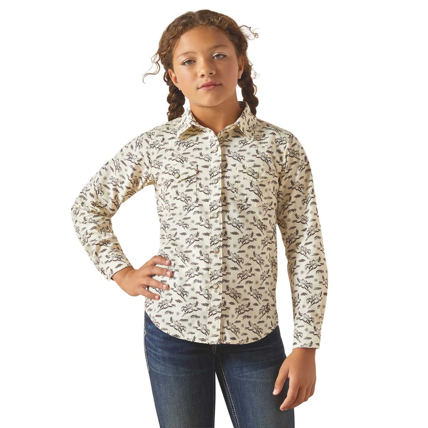 Ariat Girl's Western Snap Shirt — Rodeo Time & Rosa Southwest Prints