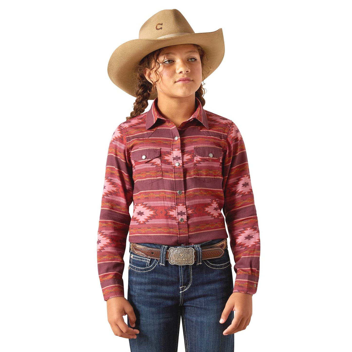 Ariat Girl's Western Snap Shirt — Rodeo Time & Rosa Southwest Prints