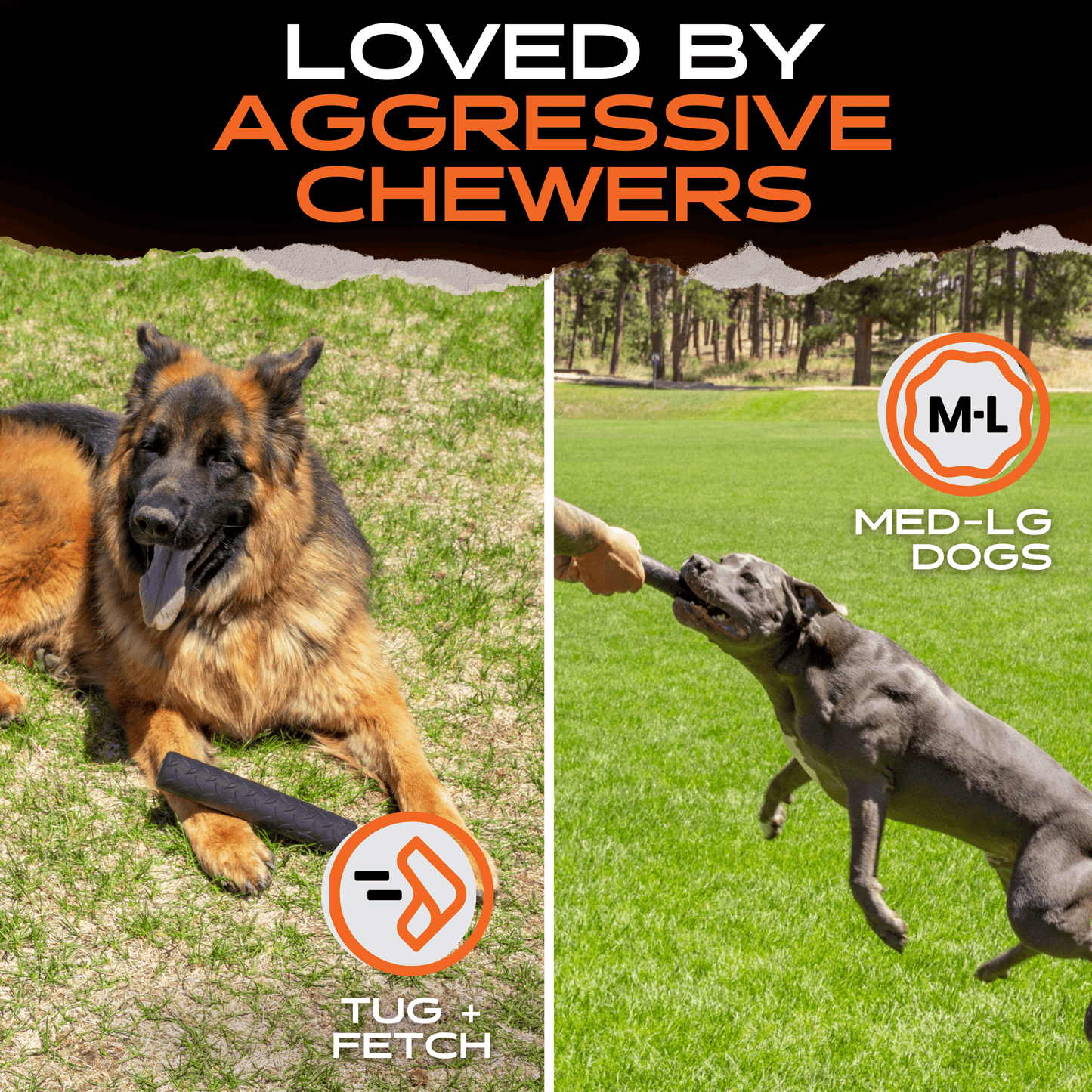 Monster K9 Chew Stick | Natural Rubber Dog Toy for Aggressive Chewers