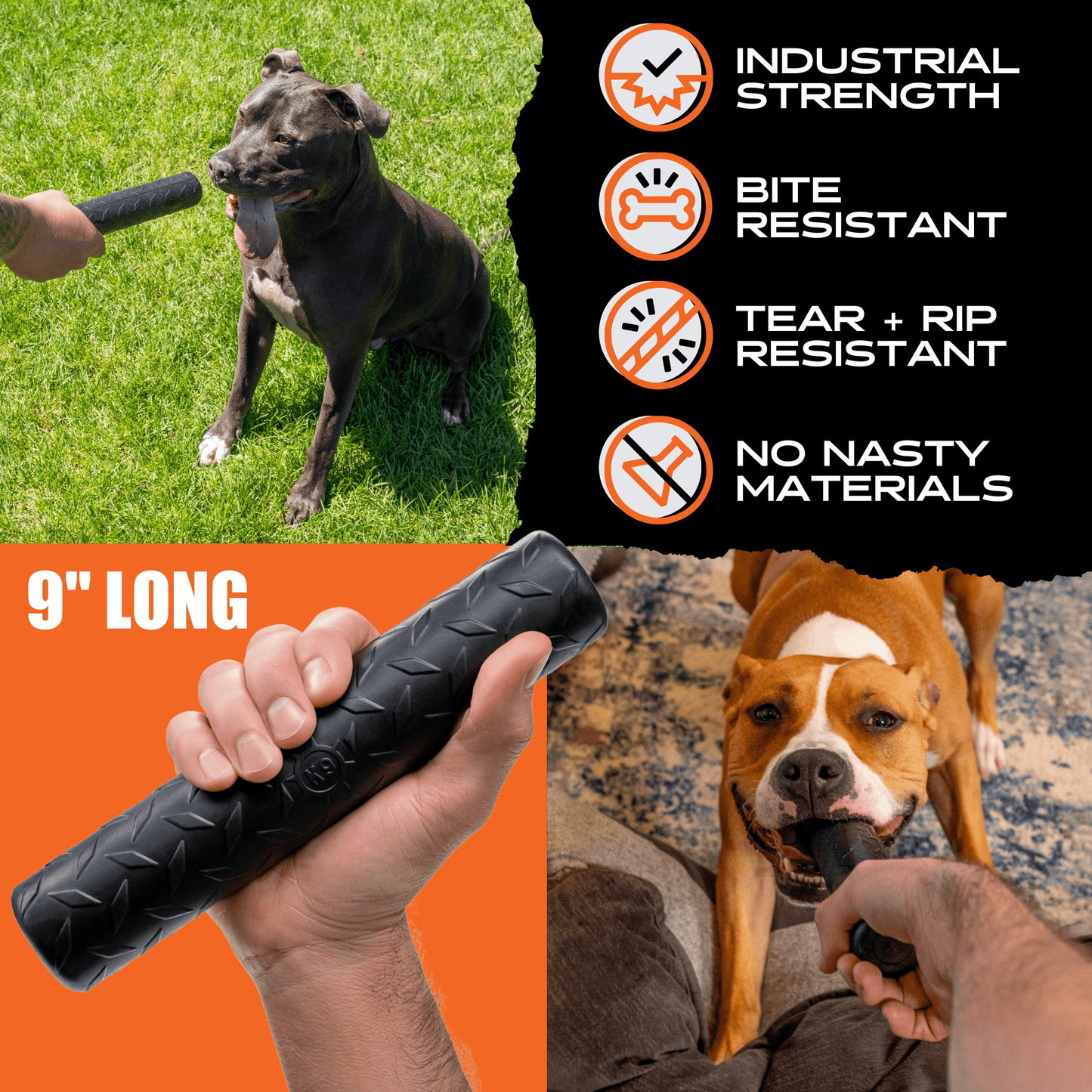 Monster K9 Chew Stick | Natural Rubber Dog Toy for Aggressive Chewers