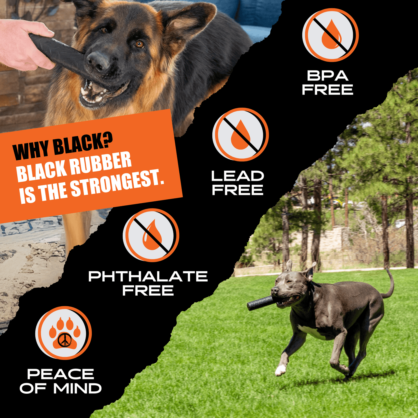 Monster K9 Chew Stick | Natural Rubber Dog Toy for Aggressive Chewers