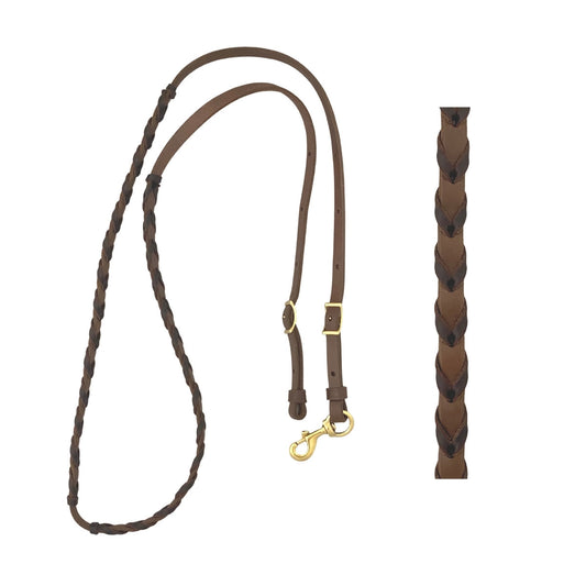 AJ Tack Oiled Harness Leather Barrel Reins