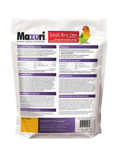 MAZURI® SMALL BIRD DIETS 2.5LB