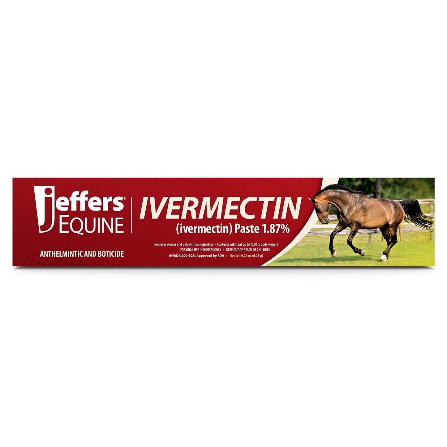 Jeffers Ivermectin Horse Dewormer Gel for Horses, Apple Flavored
