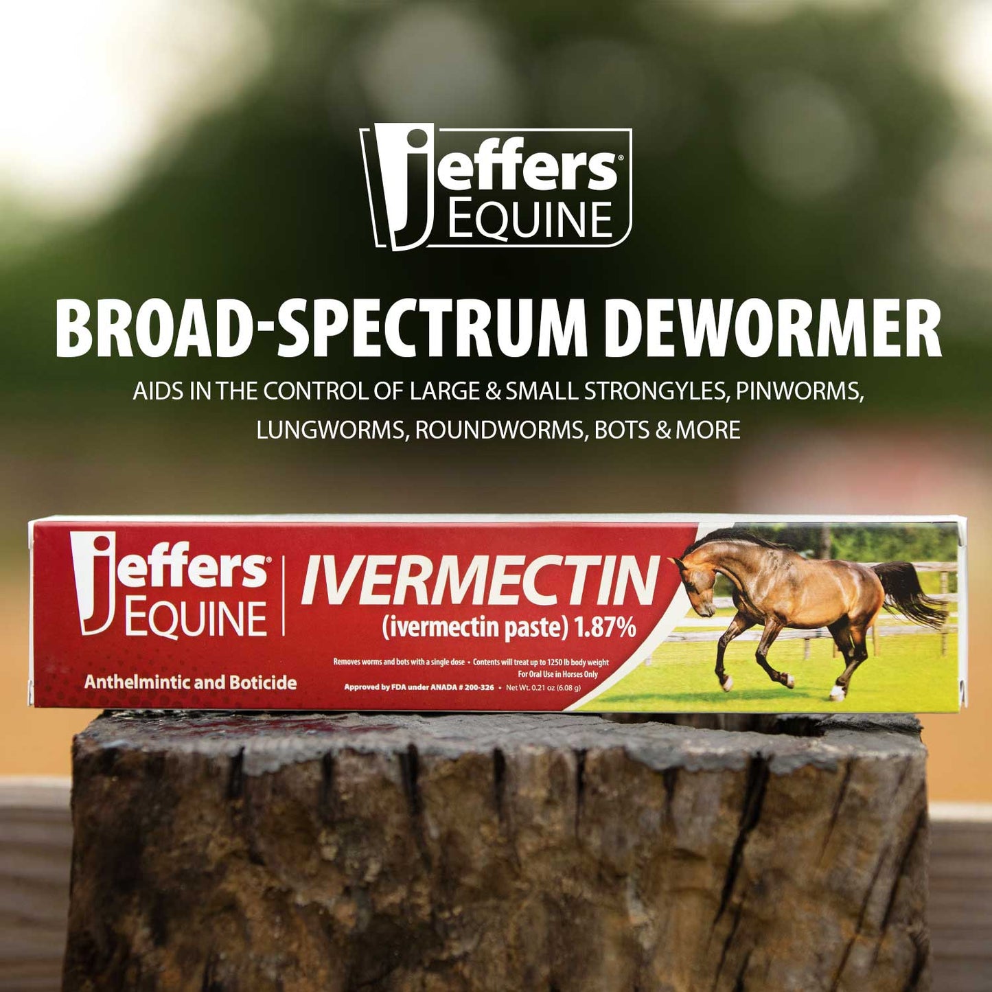 Jeffers Ivermectin Horse Dewormer Gel for Horses, Apple Flavored