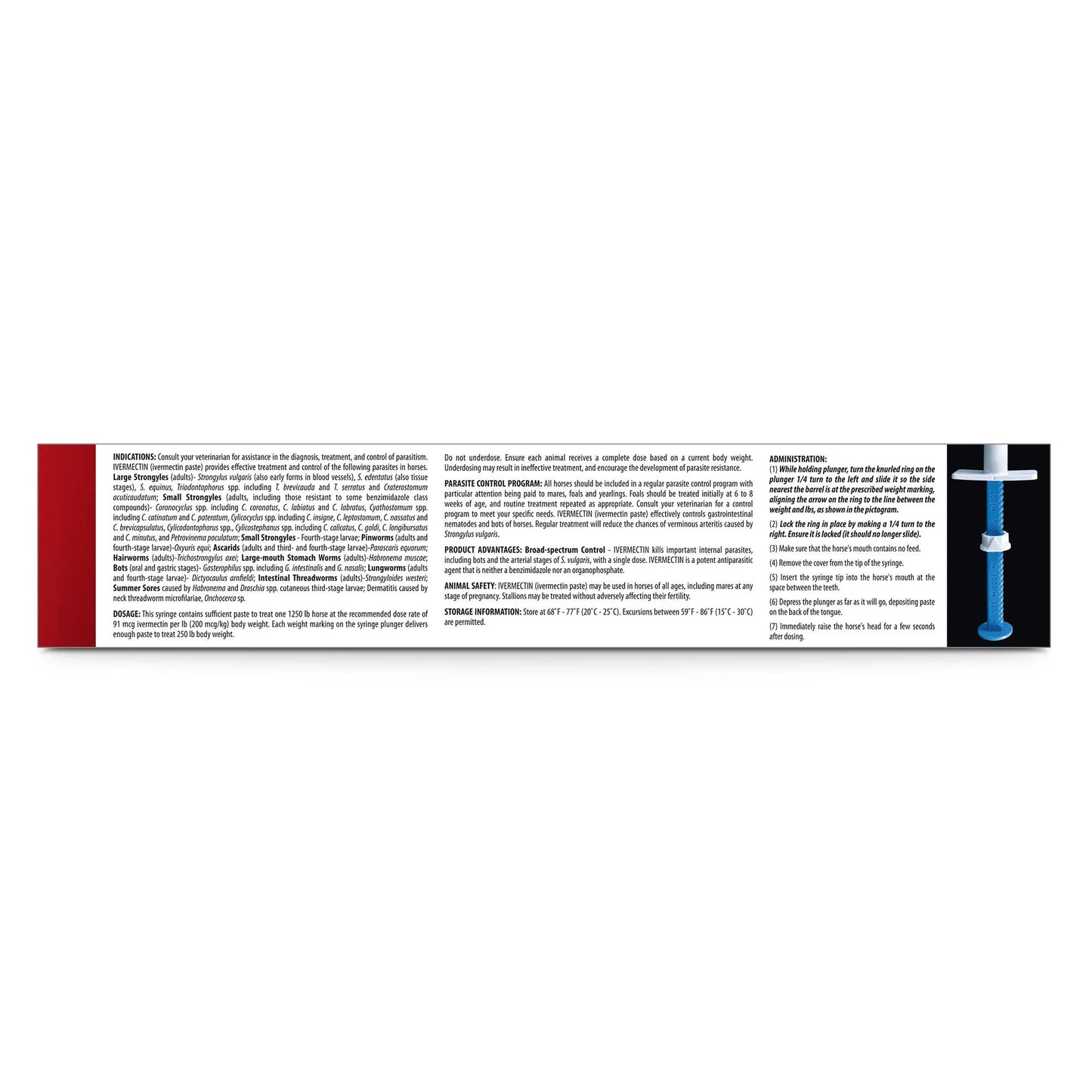 Jeffers Ivermectin Horse Dewormer Gel for Horses, Apple Flavored
